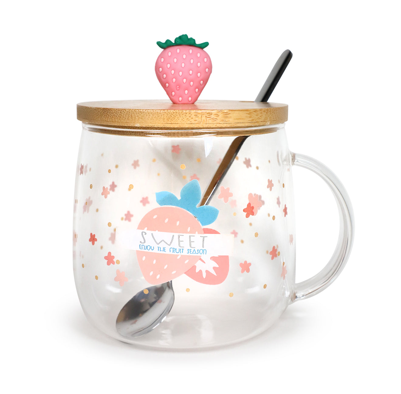 Kawaii Strawberry Glass Cup