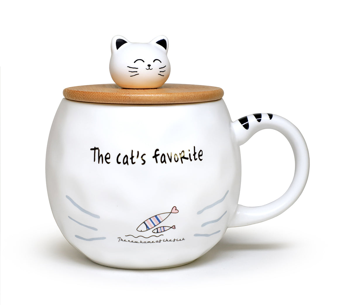 Good Time Ceramic Cat Mug With Lid and Spoon– Snug Sanctuary