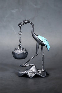 Crane-Shaped Hanging Incense Burner - Dual-Use Incense Holder for Coils and Sticks - Indoor Decor