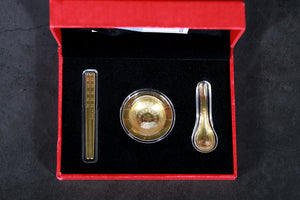 24k Gold Plated Mini Chopsticks Bowl Spoon Gift Set