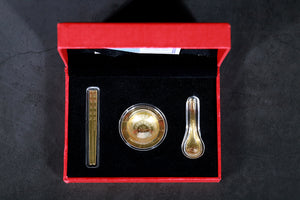 24k Gold Plated Mini Chopsticks Bowl Spoon Gift Set