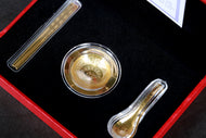 24k Gold Plated Mini Chopsticks Bowl Spoon Gift Set