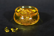 Golden Crystal Glass Treasure Bowl With Gold Ingot Desktop Decoration