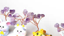 12 Zodiac Cute Resin Carved Amethyst Tree - Home & Office Desk Decoration