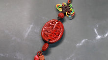 Exquisite Cinnabar Peace Amulet Car Hanging with Chinese Knot Decoration