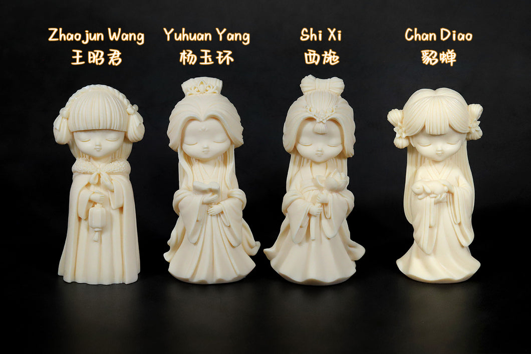 Handcrafted Corozo Nut Four legendary beauties of ancient China Desktop Decoration