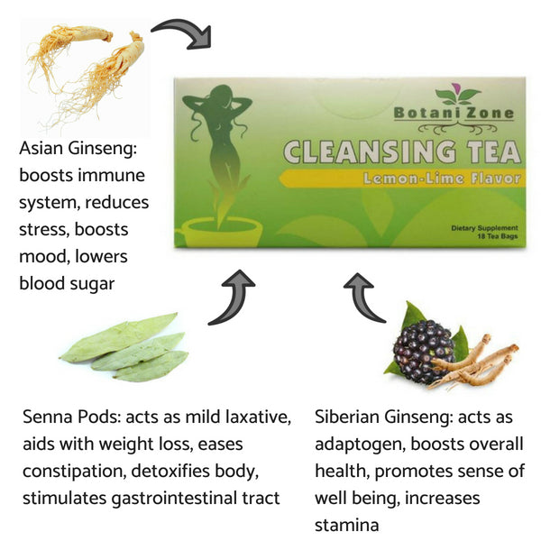 BZ-Cleanse Tea, Lemon Lime Flavor, Colon Cleanse, Tea Bags – GinkgoHome