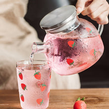 Glass Tea Kettle Strawberry Cute Design Glass Teapot Glass Pitcher Fruit Tea