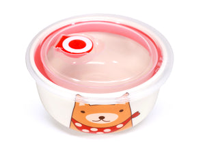 Microwavable Ceramic Rice Bowl Salad Bowl Food Container With Seal Fine Porcelain Round Shape SMALL