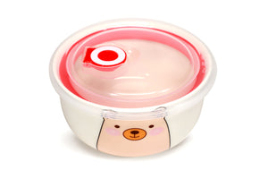 Microwavable Ceramic Rice Bowl Salad Bowl Food Container With Seal Fine Porcelain Round Shape SMALL