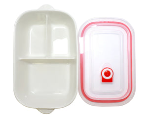 Microwavable Ceramic Bento Box With Seal Rectangular Shape With Dividers
