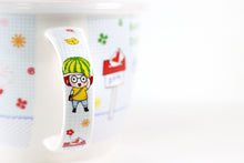 Microwavable Ceramic Noodle Bowl with Handle and Seal Fine Porcelain Cute Design
