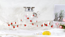 Glass Tea Kettle Strawberry Cute Design Glass Teapot Glass Pitcher Fruit Tea