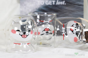 Cute Dog Mug Glass Mug Double Wall Insulated Glass