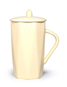Nordic Style Unique Shape Ceramic Mug with Spoon and Lid