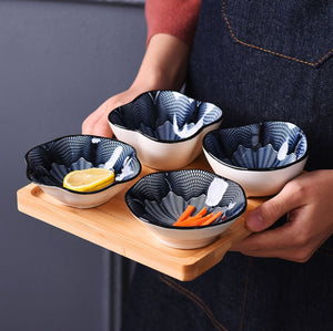 Japanese Kitchen Multi-functional Leaf-style Ceramic Soy Sauce Dish 4- –  GinkgoHome